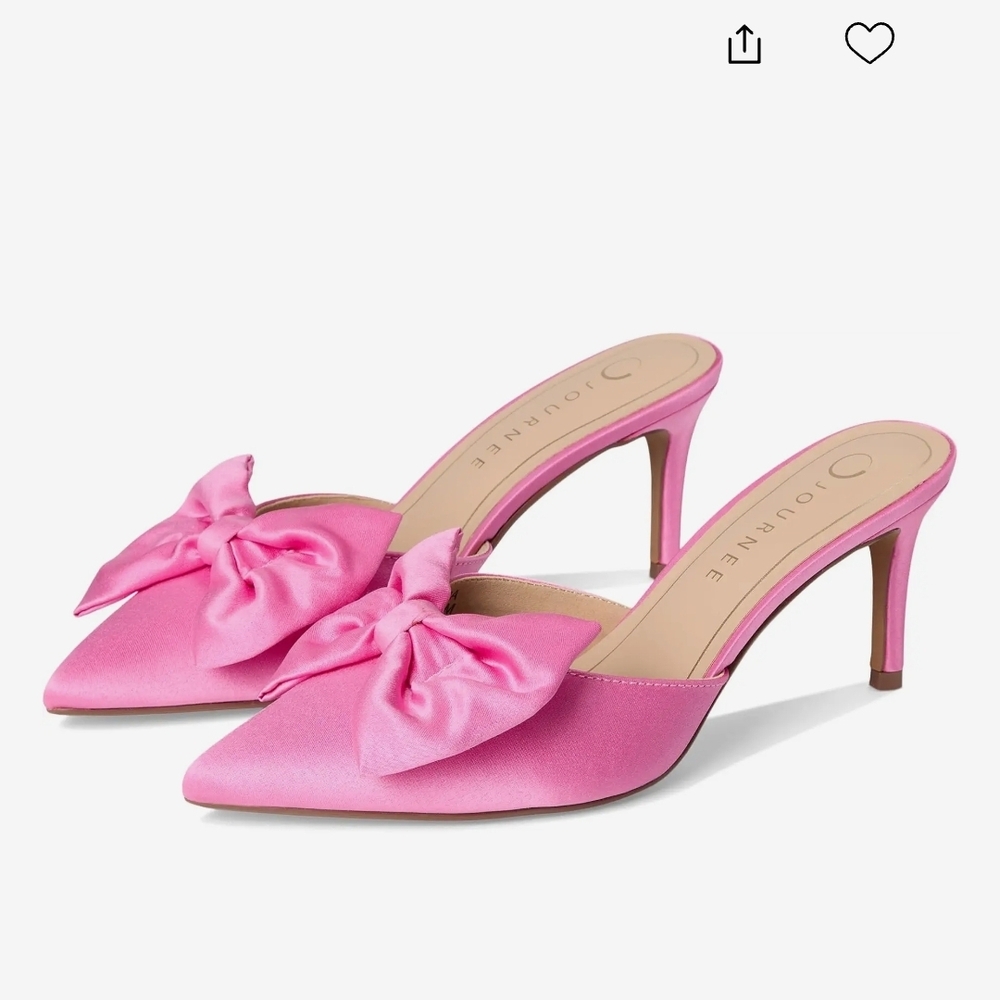 GLAMOROUS JOURNEE COLLECTION, WOMAN TIARRA BOW DRESS MULES 8M PINK NIB.